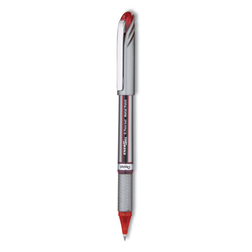 EnerGel NV Gel Pen, Stick, Medium 0.7 mm, Red Ink, Red Barrel, Dozen-(PENBL27B)