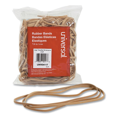 Rubber Bands, Size 117, 0.06" Gauge, Beige, 4 oz Box, 50/Pack-(UNV04117)