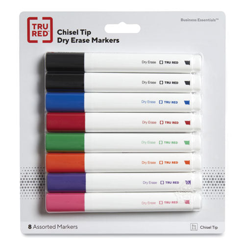 Dry Erase Marker, Tank-Style, Medium Chisel Tip, Seven Assorted Colors, 8/Pack-(TUD24398948)