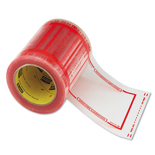 Pouch Tape, 3" Core, 5" x 6", Transparent, Orange Border-(MMM82405)