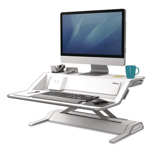 Lotus DX Sit-Stand Workstation, 32.75" x 24.25" x 5.5" to 22.5", White-(FEL8080201)