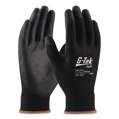 GP Polyurethane-Coated Nylon Gloves, X-Large, Black, 12 Pairs-(PID33B125XL)