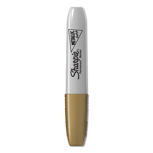 Metallic Chisel Tip Permanent Marker, Medium Chisel Tip, Gold, Dozen-(SAN2089606)