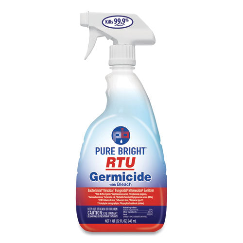 RTU Germicide With Bleach, Fresh Scent, 32 oz Spray Bottle, 9/Carton-(KIK21598638591)