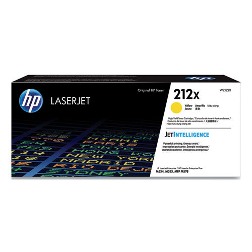 HP 212X, (W2122X) High-Yield Yellow Original LaserJet Toner Cartridge-(HEWW2122X)