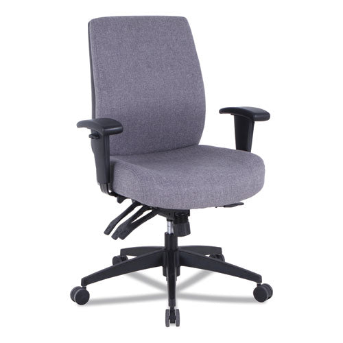 Alera Wrigley Series 24/7 High Performance Mid-Back Multifunction Task Chair, Supports Up to 275 lb, Gray, Black Base-(ALEHPT4241)