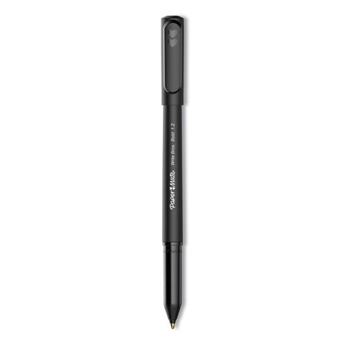 Write Bros. Ballpoint Pen, Stick, Bold 1.2 mm, Black Ink, Black Barrel, Dozen-(PAP2124520)