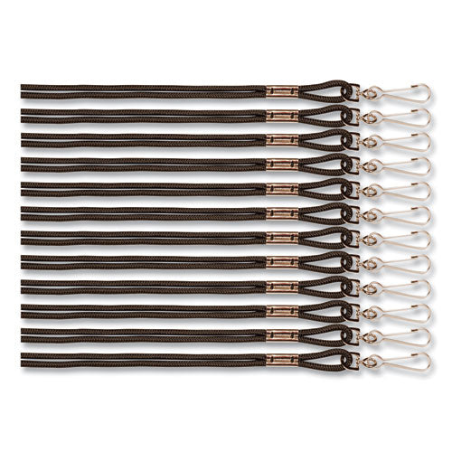 Lanyard, Metal J-Hook Fastener, 20" Long, Black, 12/Pack-(CSI126BLK)