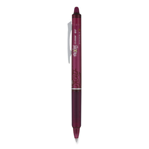 FriXion Clicker Erasable Gel Pen, Retractable, Fine 0.7 mm, Burgundy Ink, Burgundy Barrel, Dozen-(PIL15131)