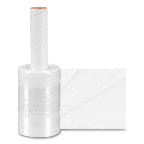 Dual Format Extended Core Cast Stretch/Banding Wrap, 5" x 1,000 ft, 80-Gauge, Clear, 12/Carton-(CWZ698539)
