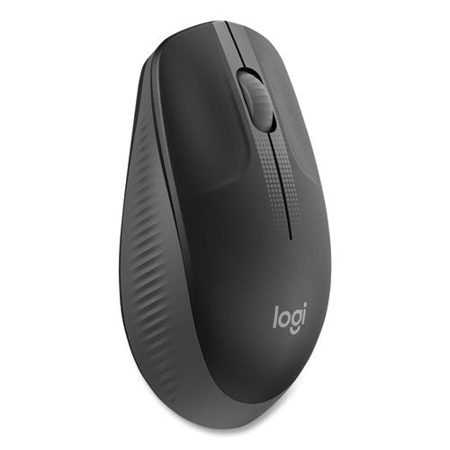 M190 Wireless Optical Mouse, 2.4 GHz Frequency/33 ft Wireless Range, Left/Right Hand Use, Black/Gray-(LOG910005901)