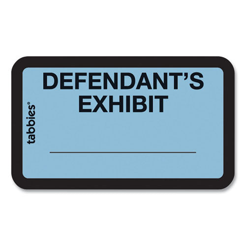 Legal Exhibit Labels, Defendants Exhibit, 1.63 x 1, Blue, 9/Sheet, 28 Sheets/Pack, 252 Labels/Pack-(TAB58093)