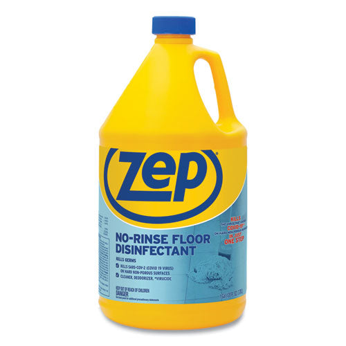 No-Rinse Floor Disinfectant, Pleasant Scent, 1 gal, 4/Carton-(ZPEZUNRS128CT)