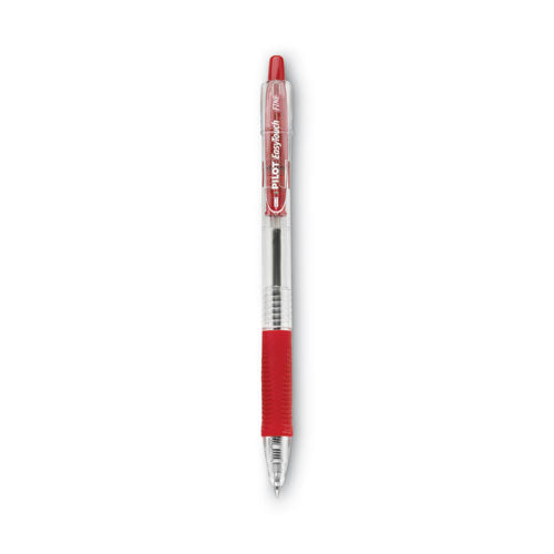 EasyTouch Ballpoint Pen, Retractable, Fine 0.7 mm, Red Ink, Clear Barrel, Dozen-(PIL32212)
