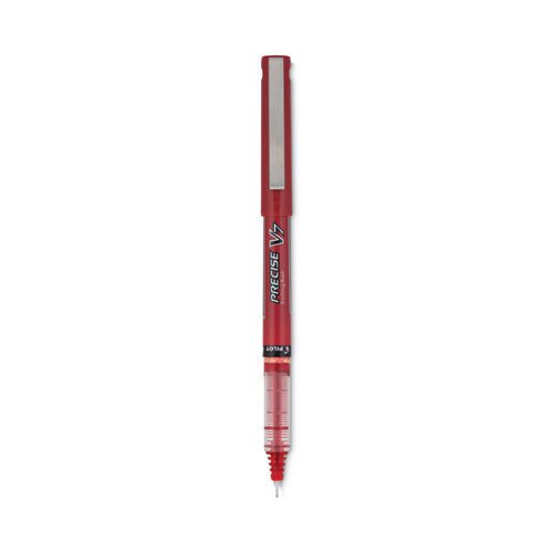 Precise V7 Roller Ball Pen, Stick, Fine 0.7 mm, Red Ink, Red Barrel, Dozen-(PIL35352)