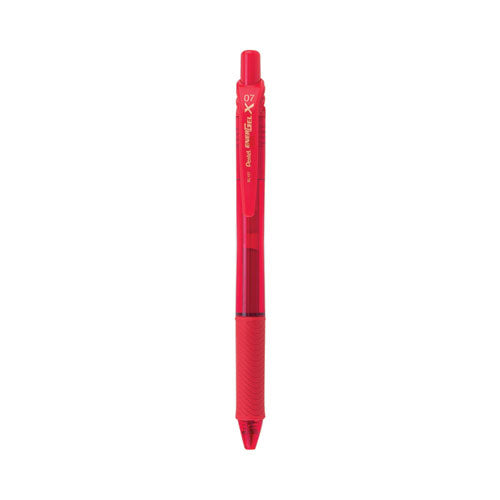 EnerGel-X Gel Pen, Retractable, Medium 0.7 mm, Red Ink, Red Barrel, Dozen-(PENBL107B)