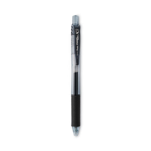 EnerGel-X Gel Pen, Retractable, Fine 0.5 mm Needle Tip, Black Ink, Black Barrel, Dozen-(PENBLN105A)