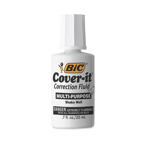Cover-It Correction Fluid, 20 ml Bottle, White-(BICWOC12WE)