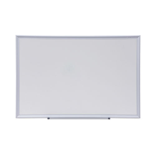 Deluxe Melamine Dry Erase Board, 36 x 24, Melamine White Surface, Silver Aluminum Frame-(UNV44624)