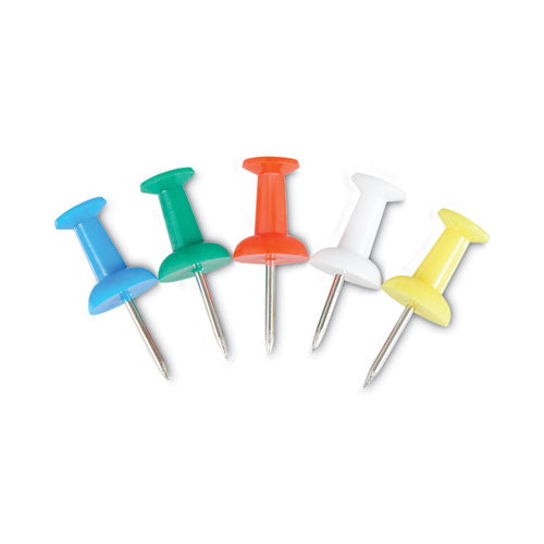 Colored Push Pins, Plastic, Assorted, 0.38", 400/Pack-(UNV31314)