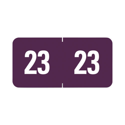Yearly End Tab File Folder Labels, 23, 0.5 x 1, Purple, 25/Sheet, 10 Sheets/Pack-(SMD67923)
