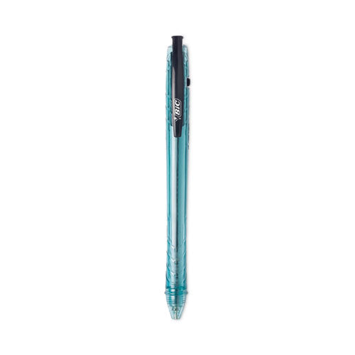 ReVolution Ocean Bound Ballpoint Pen, Retractable, Medium 1 mm, Black Ink/Translucent Blue Barrel, Dozen-(BICBPRR11BK)