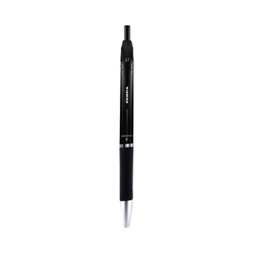 Sarasa Dry Gel X1 Gel Pen, Retractable, Medium 0.7 mm, Black Ink, Black Barrel, 12/Pack-(ZEB45610)