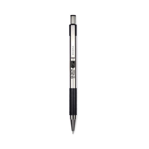 G-301 Gel Pen, Retractable, Medium 0.7 mm, Black Ink, Stainless Steel/Black Barrel-(ZEB41311)