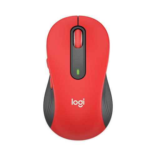 Signature M650 Wireless Mouse, Large, 2.4 GHz Frequency, 33 ft Wireless Range, Right Hand Use, Red-(LOG910006358)