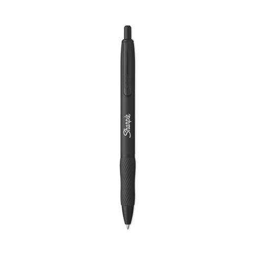 S-Gel Premium Metal Barrel Gel Pen, Retractable, Medium 0.7 mm, Black Ink, Black Barrel, 4/Pack-(SAN2153578)