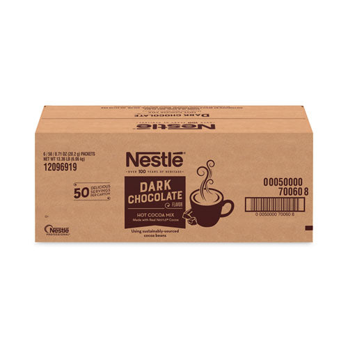 Hot Cocoa Mix, Dark Chocolate, 0.71 Packets, 50 Packets/Box, 6 Boxes/Carton-(NES70060CT)