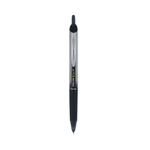 Precise V10RT Roller Ball Pen, Retractable, Bold 1 mm, Black Ink, Black Barrel, Dozen-(PIL13450)