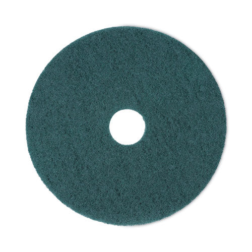 Heavy-Duty Scrubbing Floor Pads, 18" Diameter, Green, 5/Carton-(BWK4018GRE)
