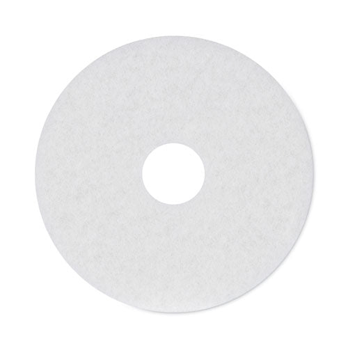 Polishing Floor Pads, 15" Diameter, White, 5/Carton-(BWK4015WHI)