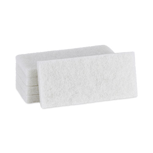 Light Duty Scour Pad, 4.63 x 10, White, 20/Carton-(BWK401)