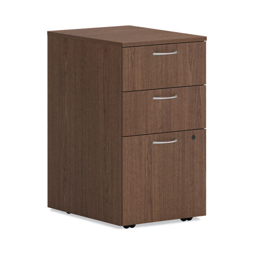 Mod Mobile Pedestal, Left or Right, 3-Drawers: Box/Box/File, Legal/Letter, Sepia Walnut, 15" x 20" x 28"-(HONPLPMBBFLE1)