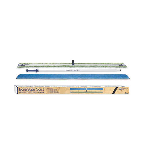 SuperCourt Athletic Floor Care System, 60" Wide Microfiber Head, 66" Silver/Blue Aluminum Handle-(BNAWM710013471)