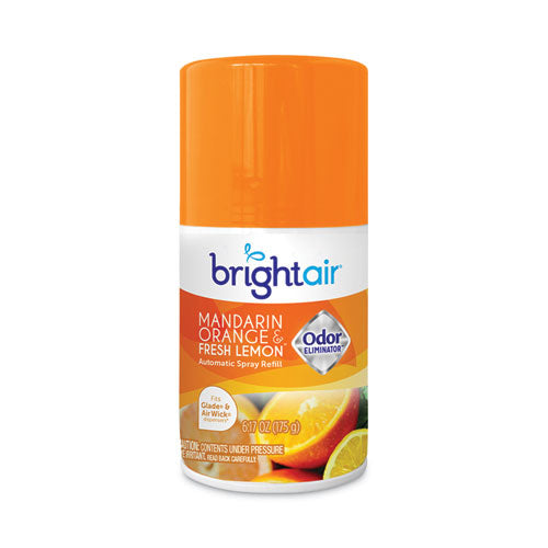 Automatic Spray Air Freshener Refill, Mandarin Orange and Fresh Lemon, 6.17 oz Aerosol Spray 6/Carton-(BRI900346)