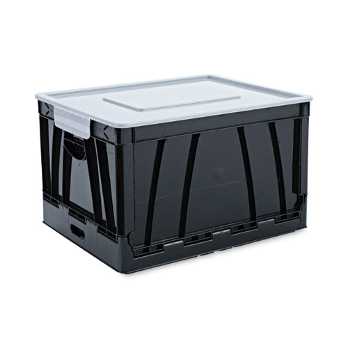 Collapsible Crate, Letter/Legal Files, 17.25" x 14.25" x 10.5", Black/Gray, 2/Pack-(UNV40010)