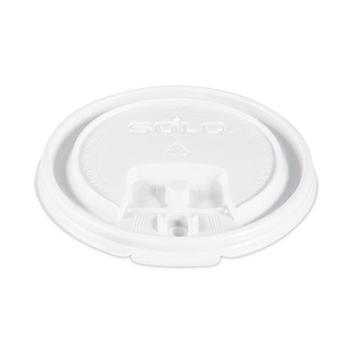 Lift Back and Lock Tab Lids for Paper Cups, Fits 8 oz Cups, White, 100/Sleeve, 10 Sleeves/Carton-(SCCLB3081)