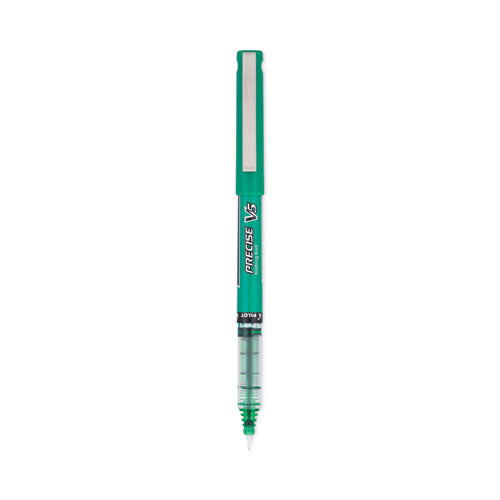 Precise V5 Roller Ball Pen, Stick, Extra-Fine 0.5 mm, Green Ink, Green Barrel, Dozen-(PIL25104)