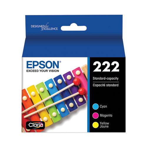 T222520S (T222) Claria Ink, 165 Page-Yield, Cyan/Magenta/Yellow-(EPST222520S)