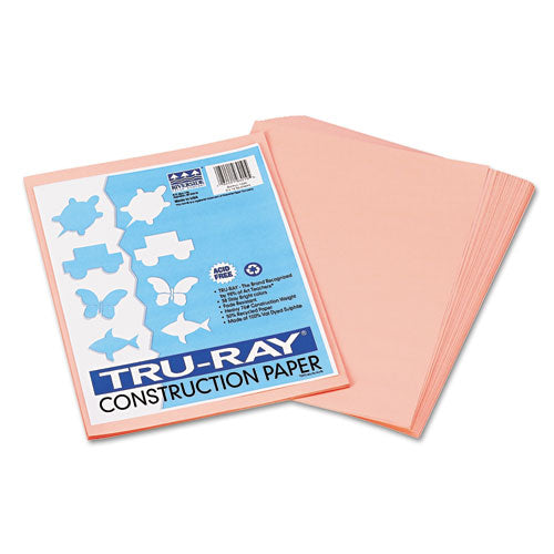 Tru-Ray Construction Paper, 76 lb Text Weight, 9 x 12, Salmon, 50/Pack-(PAC103010)