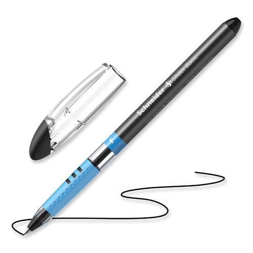 Slider Basic Ballpoint Pen, Stick, Fine 0.7 mm, Black Ink, Black Barrel, 10/Box-(RED151001)