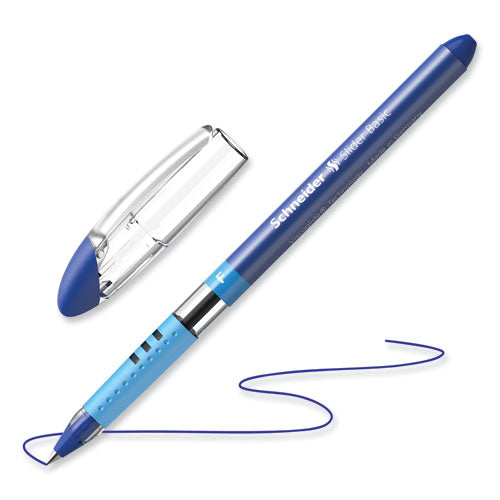 Slider Basic Ballpoint Pen, Stick, Fine 0.7 mm, Blue Ink, Blue Barrel, 10/Box-(RED151003)