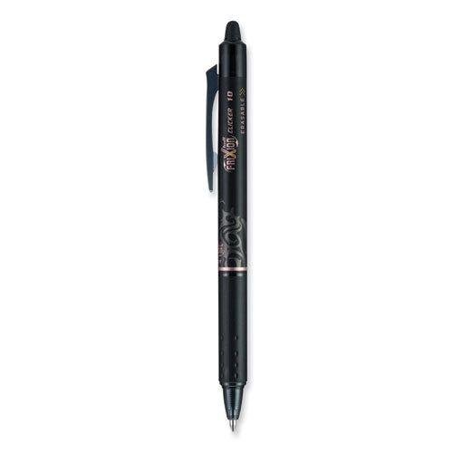 FriXion Clicker Erasable Gel Pen, Retractable, Bold 1 mm, Black Ink, Black Barrel, Dozen-(PIL11384)