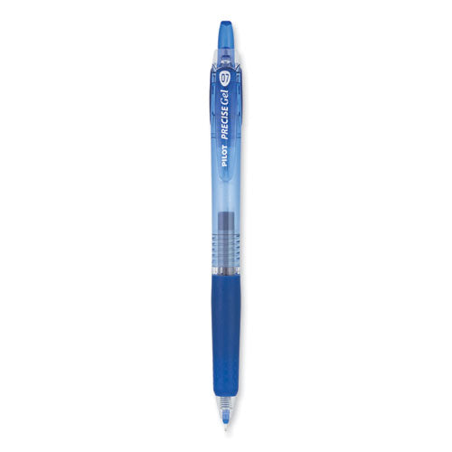 Precise Gel BeGreen Gel Pen, Retractable, Fine 0.7 mm, Blue Ink, Blue Barrel, Dozen-(PIL15002)