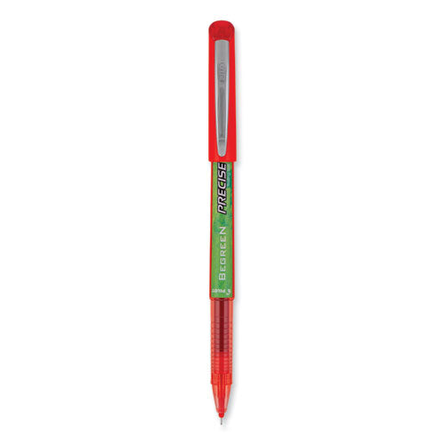 Precise V5 BeGreen Roller Ball Pen, Stick, Extra-Fine 0.5 mm, Red Ink, Red Barrel, Dozen-(PIL26302)
