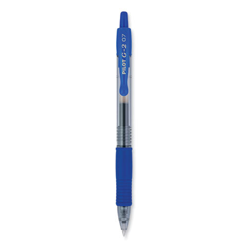 G2 Premium Gel Pen, Retractable, Fine 0.7 mm, Blue Ink, Smoke Barrel, 2/Pack-(PIL31032)