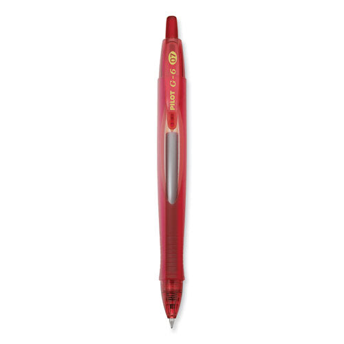 G6 Gel Pen, Retractable, Fine 0.7 mm, Red Ink, Red Barrel-(PIL31403)